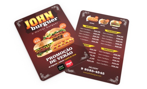 B I CARDÁPIO PVC I 0,76MM FOSCO I PEQUENO I 136X211MM
